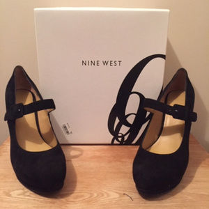 Black Suede Platform Heel